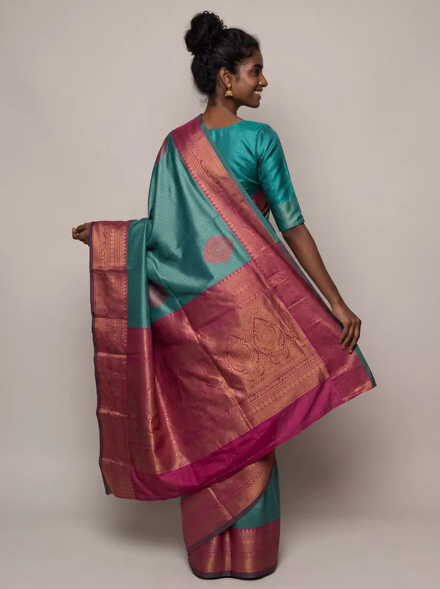 Back view with the pallu spread out